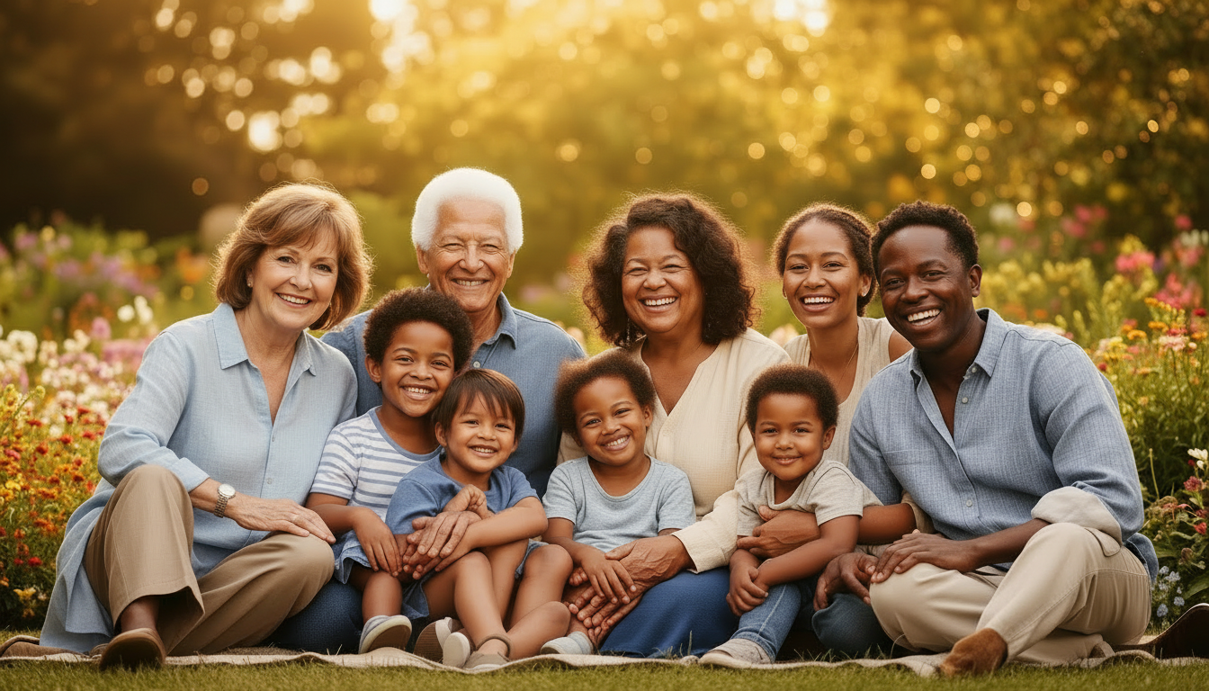 Multigenerational family together